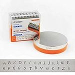 OWDEN Professional Uppercase Handwritten Font Letter Punch Set (1/8”-3mm), Jewelry Stamping Punch with a Steel Bench Block Set. Art Fonts Stamping Tool kit for Jewelry Stamping & Craft.