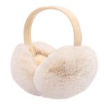 VUCDXOP Ear Muffs for Women, Winter Ear Muffs Furry Fleece Earmuffs Foldable Ear Cover Windproof Thermal Ear Warmer Earflaps Winter Headwear Head Accessories for Women Men Girls (Beige)