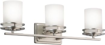 Kichler Vanity Light, Steel Glass, White