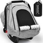 Baby Car Seat Cover for Babies,Waterproof Baby Car Seat Cover for Boys & Girls,Infant Car Seat Cover Canopy for Girls,Windproof Car Seat Canopy for Boys, Keeps Babies Warm and Cozy (Gray)