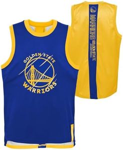 NBA Kids Youth 4-20 Primary Logo Alley-OOP Shooter Performance Jersey Tank, Golden State Warriors, 4