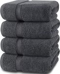 Utopia Towels - 4 Piece Bath Towels Set (69 x 137 CM) - Premium 100% Ring Spun Cotton - Quick Dry, Highly Absorbent, Soft Feel Towels, Perfect for Daily Use (Grey)