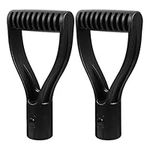 DOITOOL Wagon Handle Pooper Scooper Metal 2Pcs Shovel Handles Replacement Plastic Spade Handle Shovel D Grip Handle Snow Spade Handle Garden Digging Raking Tools Bucket Handle Black Handles