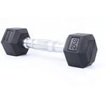 Kobo Imported Home Gym Exercise Cardio Aerobic Training Fitness Grippy HEX Rubber Pair Dumbbell - 2 kg X 2 -Total 4 kg, Black