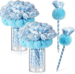 Lincia 48 Pcs Baby Shower Pens Bulk Baby Ballpoint Pens Party Favors It's a Boy Girl Gel Ink Pens for Guests Friends Greeting Gifts Baby Shower Supplies Gender Reveal Games (Boy Style)