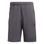 adidas Men's Train Essentials Piqué 3-Stripes Training Shorts, Grey Five/Black, L