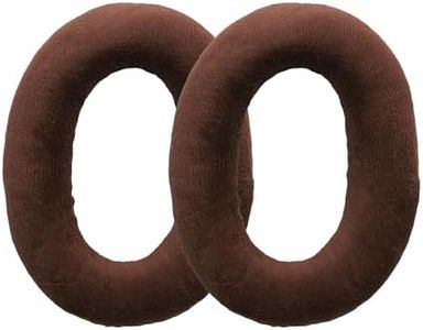 kwmobile 2X Earpad Compatible with Sennheiser HD515 / HD555 / HD595 / HD518 - Replacement Velour Earpad Cushion for Headphones - Brown