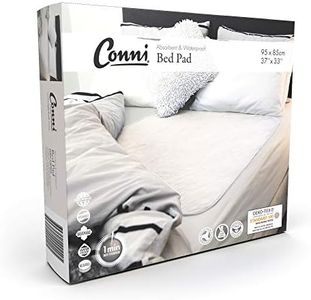 Conni Reusable Bed Pad, Absorbent, Waterproof and Washable Protector Pad for Incontinence, Bed Wetting and Perspiration, White, 95 x 85 cm