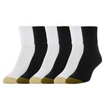 Gold Toe Women's 6 Pack Turn Cuff,Black/White,9-11