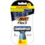 BIC Flex 3 Disposable Razor, Men, 8-Count