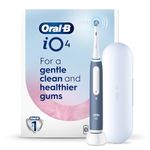 Oral-B iO4 Electric Toothbrush, for a Gentle Clean and Healthier Gums, Blue, Rechargeable Electric Toothbrushes, iO Series 4 with 1 Power Toothbrush, 1 Brush Head, and 1 Travel Case