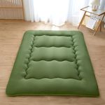 Aigbiot Japanese Futon Floor Mattress Foldable Tatami Mattress, Roll Up Sleeping Mat with Washable Cover for Adults,Child,Guest Twin Full Queen (Twin, Green)