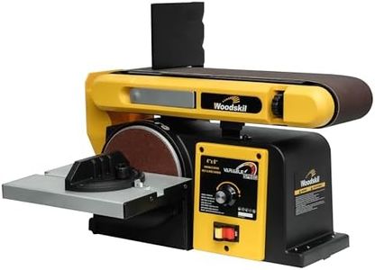 Woodskil Variable Speed Belt Disc Sander, 4 x 36 Inch Belt & 6 Inch Disc 3A Benchtop Sander Combo Machine, 2000-4000 RPM, 1060-2110 FPM for Woodworking, DIY