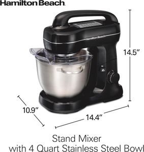 Hamilton Beach Stand Mixer, Black – 7-Speed Kitchen Mixer