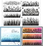 GLOBLELAND Grass Clear Stamps for C