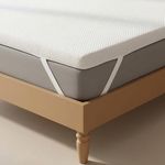 MY ARMOR 2 Inch Memory Foam Mattress Topper, Soft Mattress Padding for Bed with Zipper Cover, White, King Size, 78"x72" (6.5 ft x 6 ft)