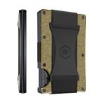 Ridge Slim Minimalist Wallet for Men - Front Pocket RFID Card Holder, Brass, Hex Ridge
