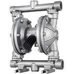 VEVOR Air-Operated Double Diaphragm Pump 1 inch Inlet Outlet Aluminum 35 GPM Max 120PSI for Chemical Industrial Use(QBY4-25L-1inch-35)