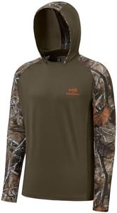 BASSDASH Men’s UPF 50 Performance Fishing Shirt Cooling Hoodie Camo Long Sleeve FS17M