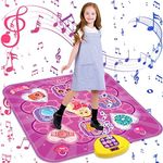 Dance Mat,Toys for 3 4 5 6 7+ Year Old Girls,Dance Mat for Kids,Electronic Music Dance Pad Toy with LED Lights,5 Game Modes Princess Dancing Mat,Birthday Xmas Gifts for Age 3-8 Year Old Girls