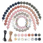 100 Pcs Silicone Beads, Halibutfly Elegant Molandi Color Silicone Beads for Bag Charms and Jewelry Making, DIY Silicone Beads 15mm Bulk