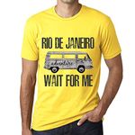 Men’s Vintage Tee Shirt Graphic T Shirt Rio DE Janeiro Wait for Me Yellow (XL, Yellow)