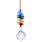 Waltz&F Chandelier Crystal Ball Prisms Rainbow Octagon Beads Chakra Suncatcher for Gift,Car,Window