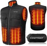 Heated Vest, Gilet for Men Women, USB Electric Body Warmer, Heating Jacket Washable with 2 Switch | 3 Heating Level | 4 Heating Zone | 6 Pocket, Outdoor Hiking Gear, Winter Clothing, Fishing, Cycling, Regular Type, XL