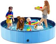 Jasonwell Foldable Dog Pool Collapsible Hard Plastic Dog Swimming Pool Portable Kiddie Pool Pet Pool Doggie Wading Pool Bath Tub for Puppy Small Medium Large Dogs Cats and Kids 87"
