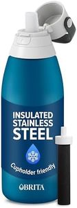 Brita Stainless Steel Premium Filtering Water Bottle, BPA-Free, Reusable, Insulated, Replaces 300 Plastic Water Bottles, Filter Lasts 2 Months or 40 Gallons, Includes 1 Filter, Marina - 32 oz.