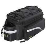 ROCKBROS Bike Trunk Bag Bike Rear Rack Bag Bike Cargo Rack Bag 13L-25L Carrier Bag Commute Bag Black