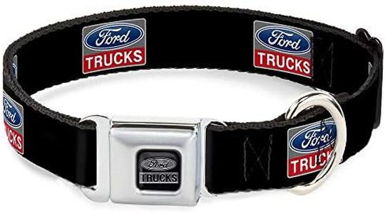 Buckle-Down Dog Collar Seatbelt Buckle Ford Trucks Logo Repeat 15 to 26 Inches 1.0 Inch Wide