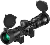 Pinty 2-7x32 Rifle Scope, Multicoated Lens Optical Riflescope, Shockproof BDC Reticle Scope for Hunting Shooting, Scope Mount Rings Included