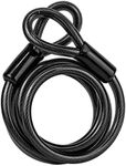 4FT Bike Cable Lock, Security Steel Cable, Double Looped Braided Steel Flex Cable, Thick Heavy Duty Bike Lock Cable for U-Lock, Padlock, Disc Lock, Vinyl Wrap for Corrosion Protection