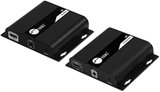 SIIG 4K HDMI Extender Over IP CAT5e/6/7 Ethernet, Up to 394 Feet, HDMI Balun One to One or One to Many, HDCP 2.2 (CE-H25D11-S2)