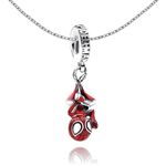 RZCXBS SpiderMan Pendant Necklace with Futuristic Design,Adjustable Red Spider Jewelry Chain for Women and Man,Ideal Spider Man's Pink Gift for spider man Fans,Cosplay,Daily Wear, Medium, Stainless