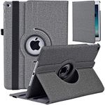 Vultic Fabric Rotating Case for iPad Mini 4/5 (2015/2019), 360 Degree Stand [Auto Sleep/Wake][Pencil Holder] Folio Smart Cover (Grey)