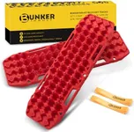 BUNKER INDUST Off-Road Traction Boards, Pair Recovery Tracks Traction Mat for Jeep Mud, Sand, Snow Traction Pads-Red Emergency Tire Traction Device (Gen 10th)