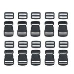 Release Plastic Buckles, Black, 1"-10 Pack