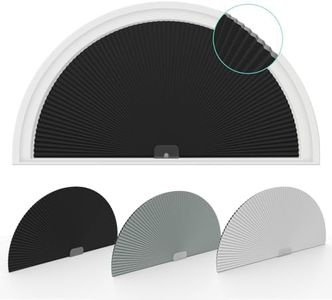 Changshade Arch Window Shades Blackout,Half Moon(Radius:36") Blackout Pleated Window Shades, Half Circle No Drill Cellular Shades for Windows, Easy Cut and Install,Pack of 2