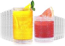 Lvtrupc Vintage Hobnail Drinking Glasses Set of 12-14 oz Old Fashioned Water Glass Cups & 11 oz Cocktail Glasses, Aesthetic Kitchen Bar Tumbler Glassware Gifts Sets for Smoothie, Juice, Coffee, Wine