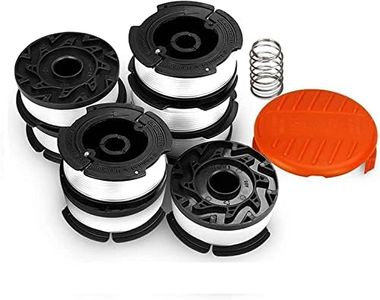 30ft 0.065Inch String Trimmer Replacement Spool Set, Weed Eater Spool String for Black & Decker AF-100, Autofeed Cordless Trimmer Line with Cap Cover