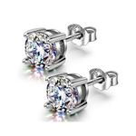 HIGHSPARK 925 Silver Solitaire Earrings for Women | 92.5 Sterling Silver and Diamond like Brilliance Sparkling Zirconia for that Stunning Shine | Lovely Gift - Silver 6mm