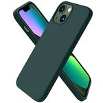 ORNARTO Compatible with iPhone 13 Mini Case 5.4, Slim Liquid Silicone 3 Layers Full Covered Soft Gel Rubber Case Cover 5.4 inch-Olive Green