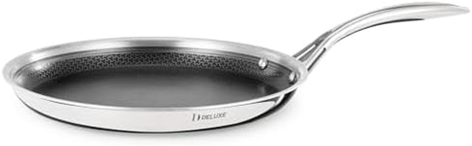 DELUXE Hybrid Ceramic Nonstick Griddle Pan,12-Inch,Stay-Cool Handle,Dishwasher&Oven Safe,Induction-Ready,PFOA Free Compatible with All Cooktops Muffins - Breakfast - Daily Cooking