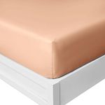 Yorkshire Bedding 25 Cm Fitted Bed Sheets - Super Soft Deep Fitted Sheet Brushed Microfibre Anti Wrinkle Bedsheet Breathable & Fade Resistant (Double, Peach)