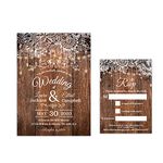 Custom - Rustic Wedding Invitation Set - Set of 25, Personalized Wedding Invitation, Rustic Wedding (Invitation + RSVP)