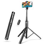 Torjim 60” Phone Tripod & Selfie Stick, All in One Extendable Cell Phone Tripod with Remote Shutter for Live Streaming/Video Recording, Upgraded iPhone Tripod Stand Compatible with iOS/Android（Black）