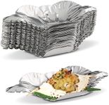 MT Products Aluminum Crab Shells for Stuffed Crabs - 50 Pieces Disposable Foil Tins For Baking And Cooking Deviled Crab Shells