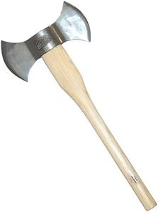 Prandi Axes Double Bit Axe – 3T.054.12.CH - 2.65 lbs Brushed Finish Carbon Steel Head with 25.6" American Hickory Handle Sharp and Balanced Axe - No Sheaths Included